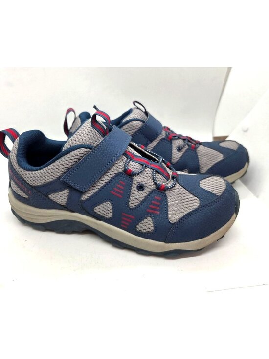 Merrell Other - Kids Merrell Blue Gray Hiking Shoes US 7W hook & Loop Closure comfort walking